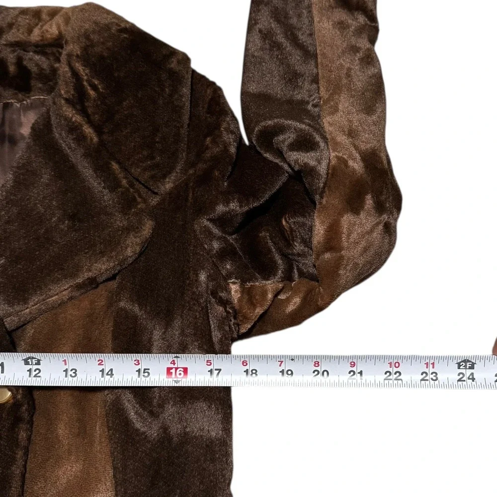 Vintage Debbi Robert Ltd France Made Double Breasted Faux Fur Overcoat Women's 4